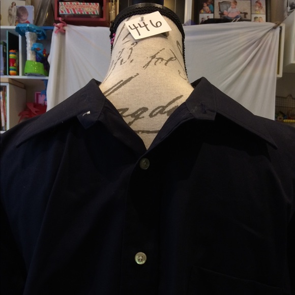 Navy Land’s End Men’s Dress Shirt - Picture 3 of 5